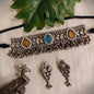 Beautiful Designer Stone Embedded Choker With Earrings