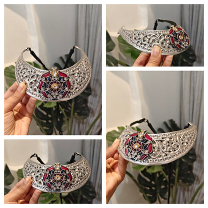 Beautiful Designer Kempstone Detailing Chitai Work Neckpiece