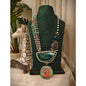 Beautiful Designer Painting & Natural Stone Pendant Stylish Mala Long Necklace