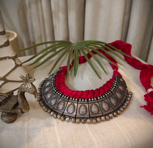 Beautiful Designer Choker / Neckpiece With Handmade Adjustable Dori