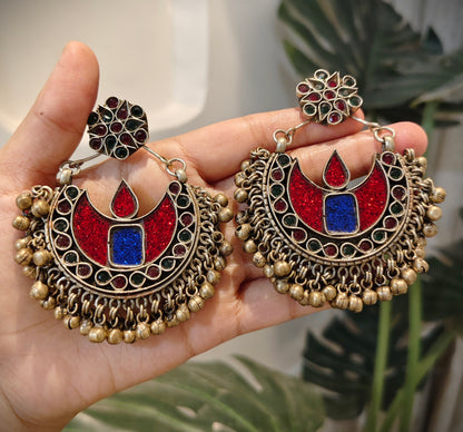 Beautiful Afghani Vintage Big Chaandbali Earrings