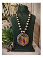 Beautiful Designer Painting Pendant With Ball Chain Mala Necklace