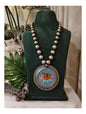 Beautiful Designer Painting Pendant With Ball Chain Mala Necklace