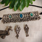 Beautiful Designer Stone Embedded Choker With Earrings
