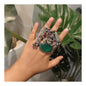 Beautiful Designer Stone Embedded Fusion Adjustable Ring