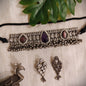 Beautiful Designer Stone Embedded Choker With Earrings