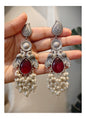 Beautiful Designer Stone Embedded Peacock Long Earrings