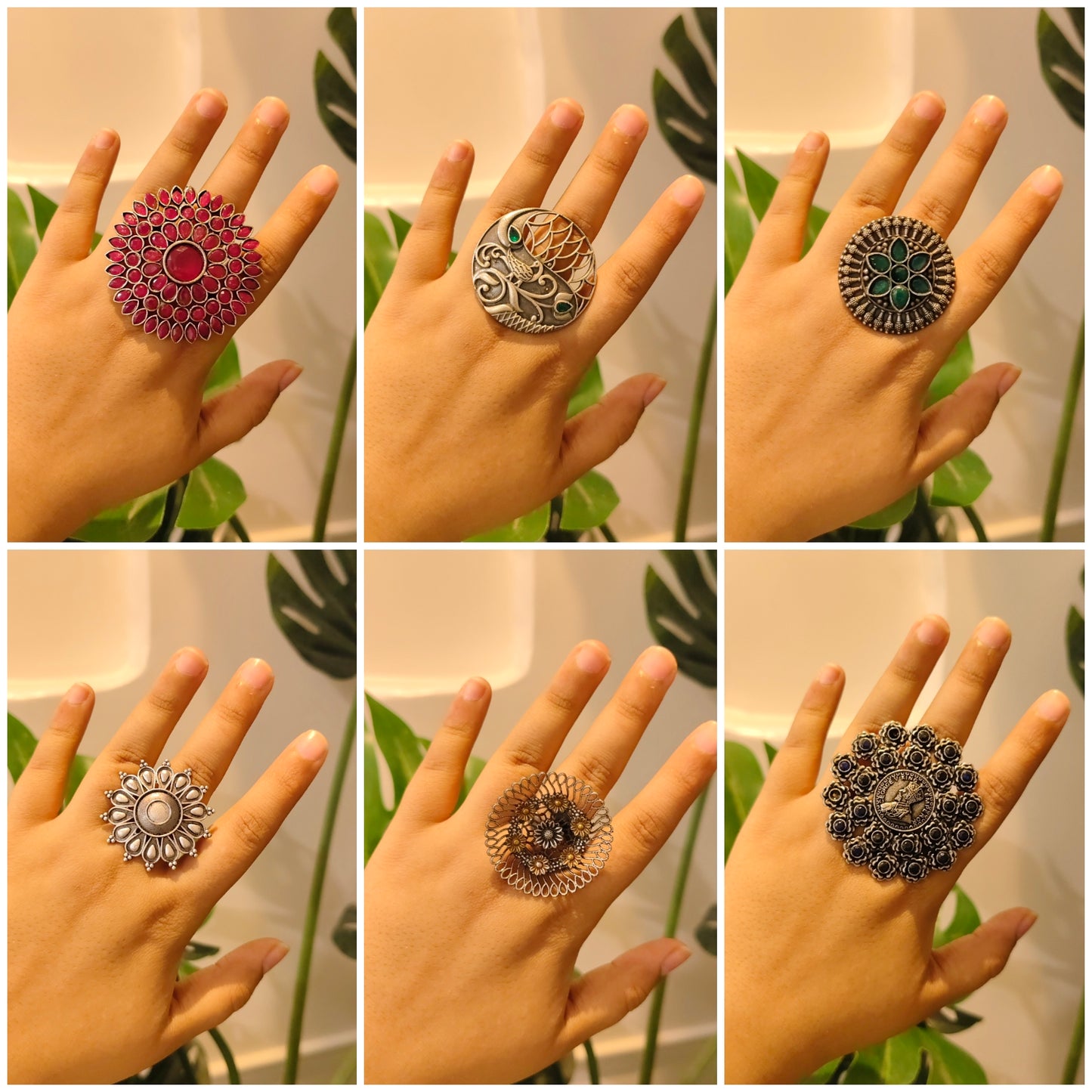 Beautiful Designer Adjustable Rings Combo Of 6