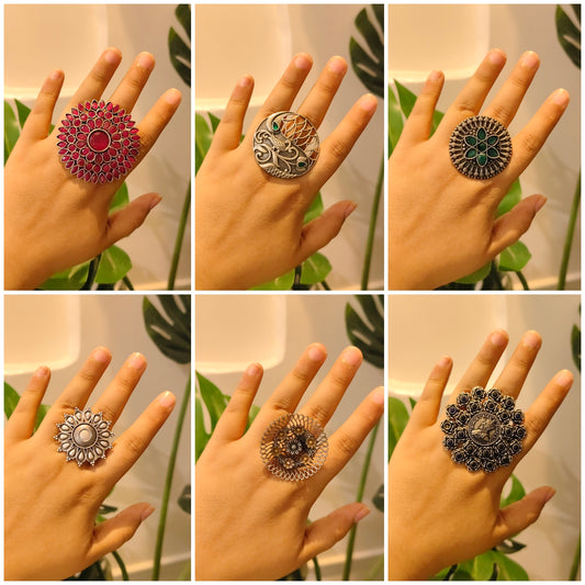 Beautiful Designer Adjustable Rings Combo Of 6