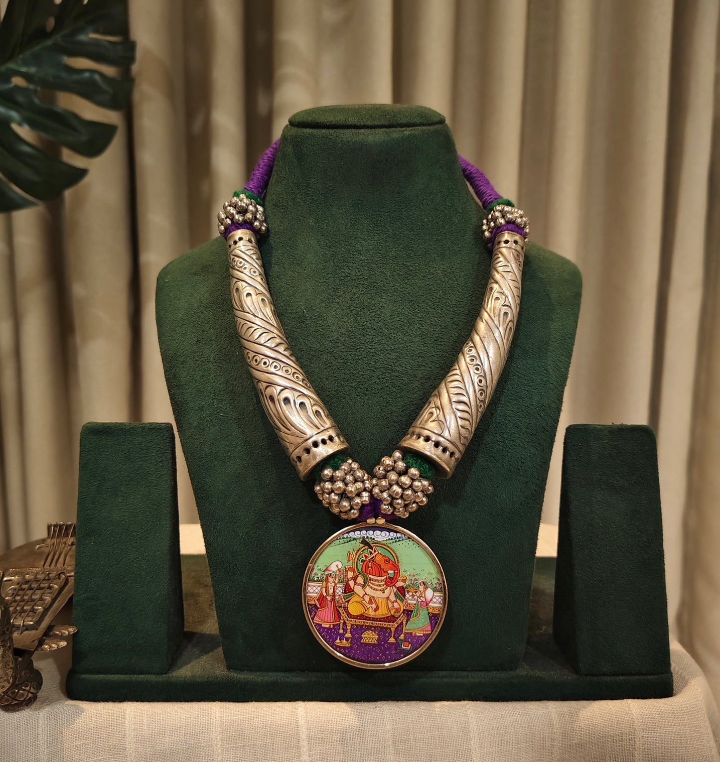 Beautiful Designer Painting Pendant Hasli Style Necklace
