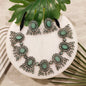 Beautiful Designer Stone Embedded Neckpiece With Earrings