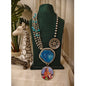 Beautiful Designer Painting & Natural Stone Pendant Stylish Mala Long Necklace