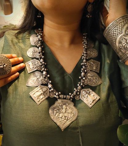 Beautiful Designer Paatri Mix Necklace With Earrings