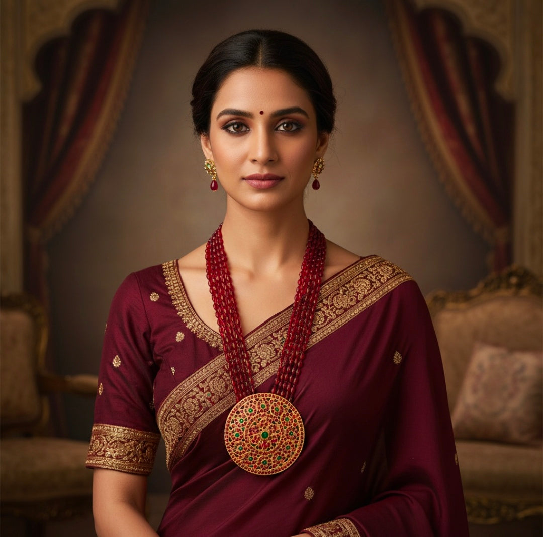 Beautiful Designer Rakodi Pendant Long Beaded Necklace (no earrings)