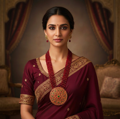 Beautiful Designer Rakodi Pendant Long Beaded Necklace (no earrings)