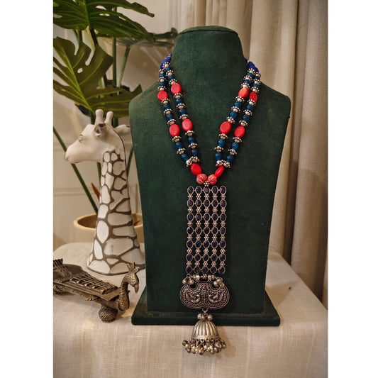 Beautiful Designer Stone Embedded Long Pendant Necklace