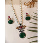 Beautiful Designer Stone Embedded Necklace With Earrings