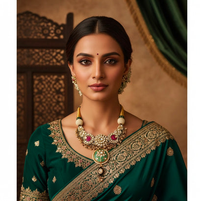 Beautiful Designer Kundan Detailing Chaand Long Necklace (Heavy in look)