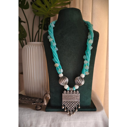 Beautiful Designer Twisted Beads With Pendant Necklace