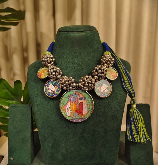 Beautiful Designer Ghungroo Ball Painting Mix Neckpiece