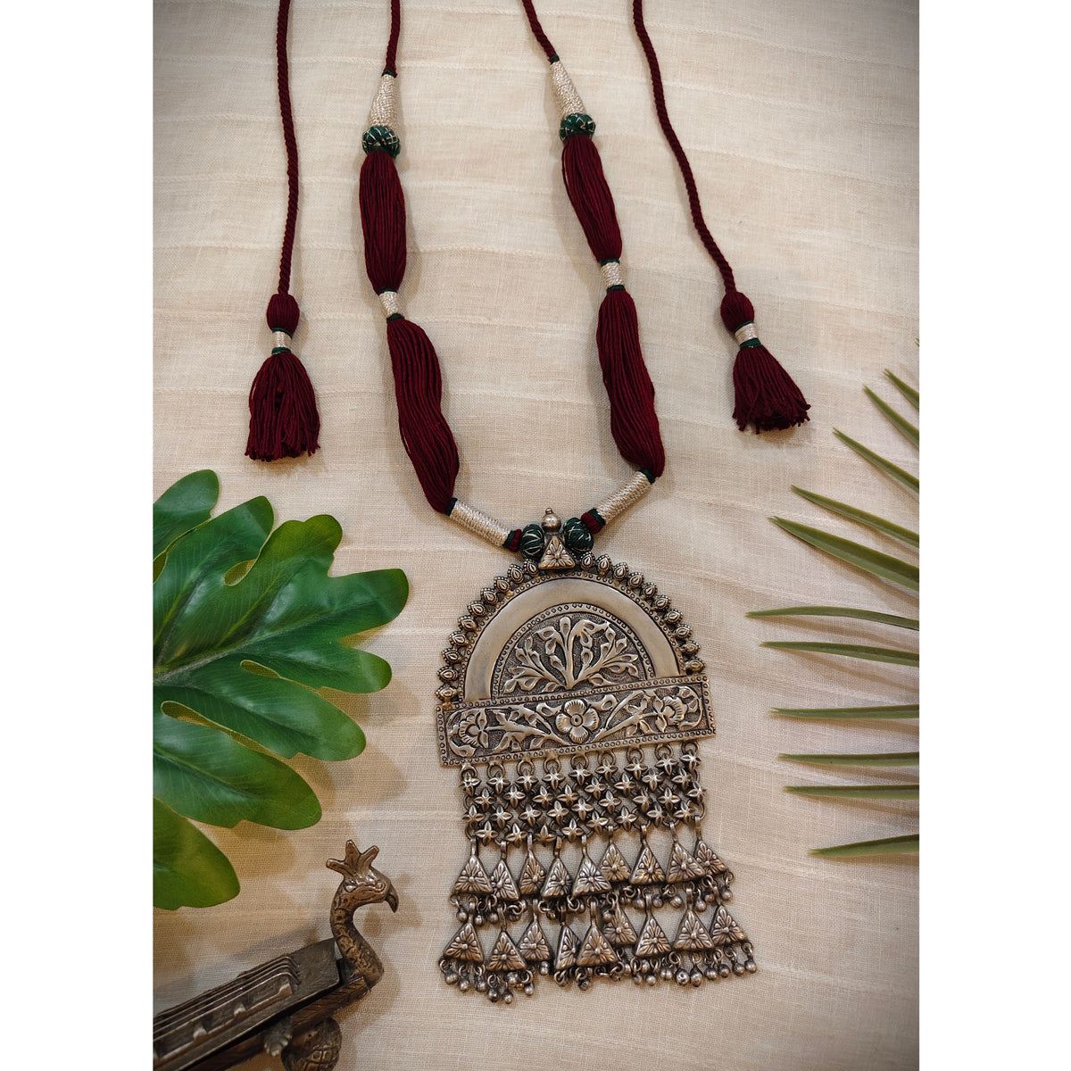 Beautiful Designer Huge Pendant Long Handmade Dori Necklace
