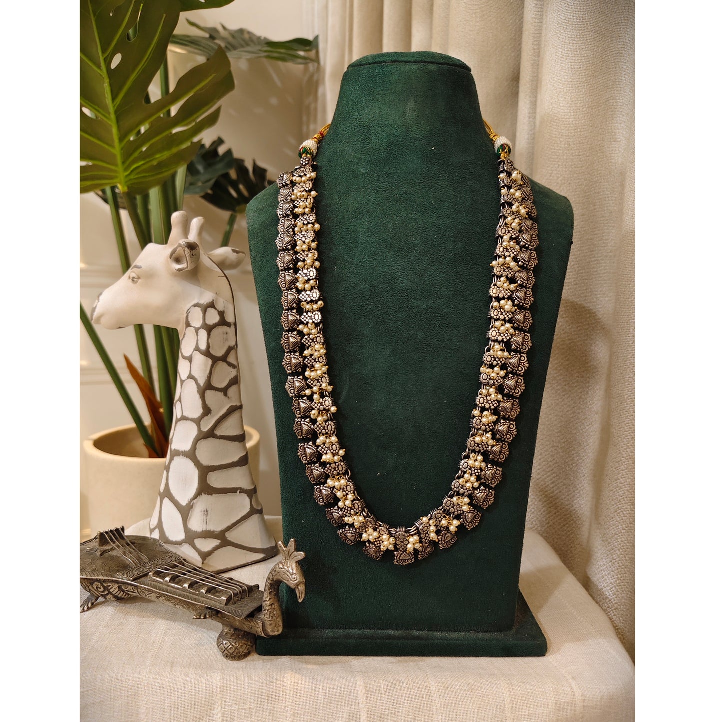 Beautiful Designer Kolhapuri Long Necklace With Moti Work