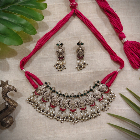 Beautiful Designer Kempstone Neckpiece With Earrings