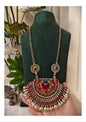 Beautiful Vintage Afghani Chaand Stone Embedded Pendant Necklace