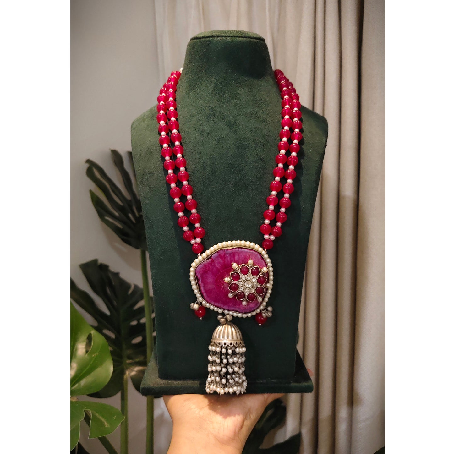 Beautiful Designer Natural Stone Pendant Necklace