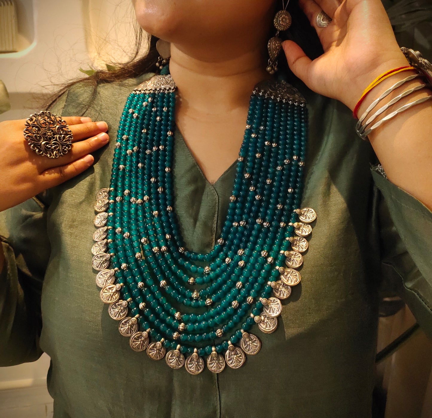 Beautiful Designer Layered Beaded Paatri Necklace