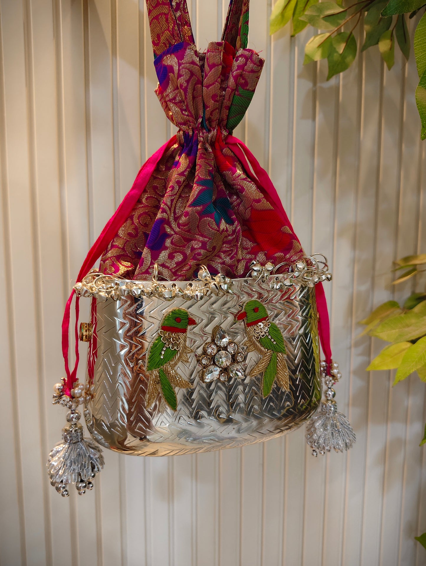 Beautiful Designer Metal Potli Bag (different design of potli)