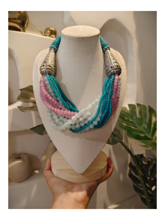 Beautiful Designer Twisted Beads Statement Necklace