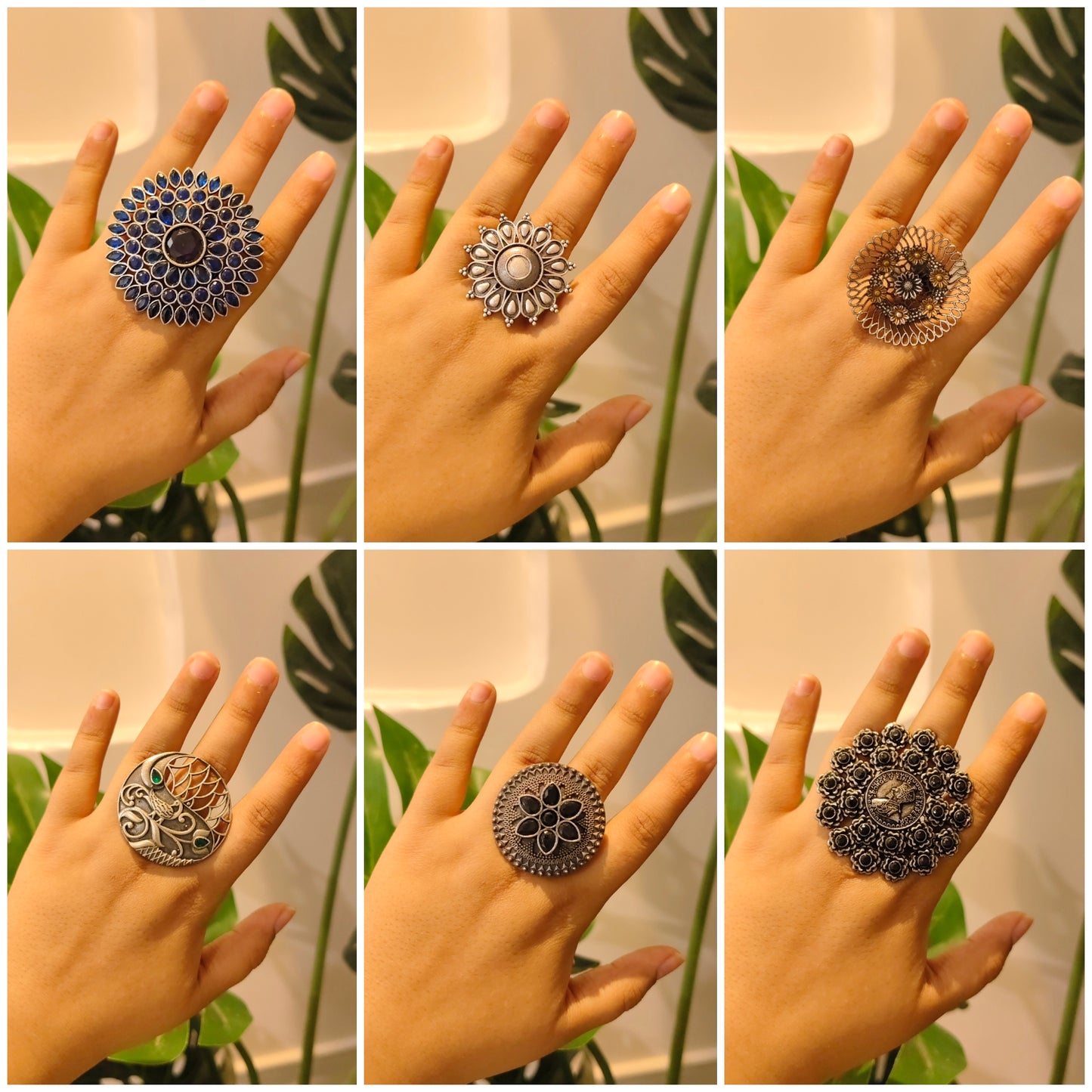Beautiful Designer Adjustable Rings Combo Of 6