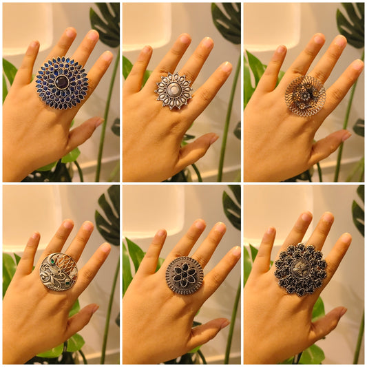 Beautiful Designer Adjustable Rings Combo Of 6