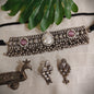 Beautiful Designer Stone Embedded Choker With Earrings
