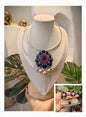 Beautiful Designer Kempstone Pendant Hasli With Jhumka