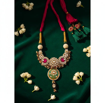 Beautiful Designer Kundan Detailing Chaand Long Necklace (Heavy in look)