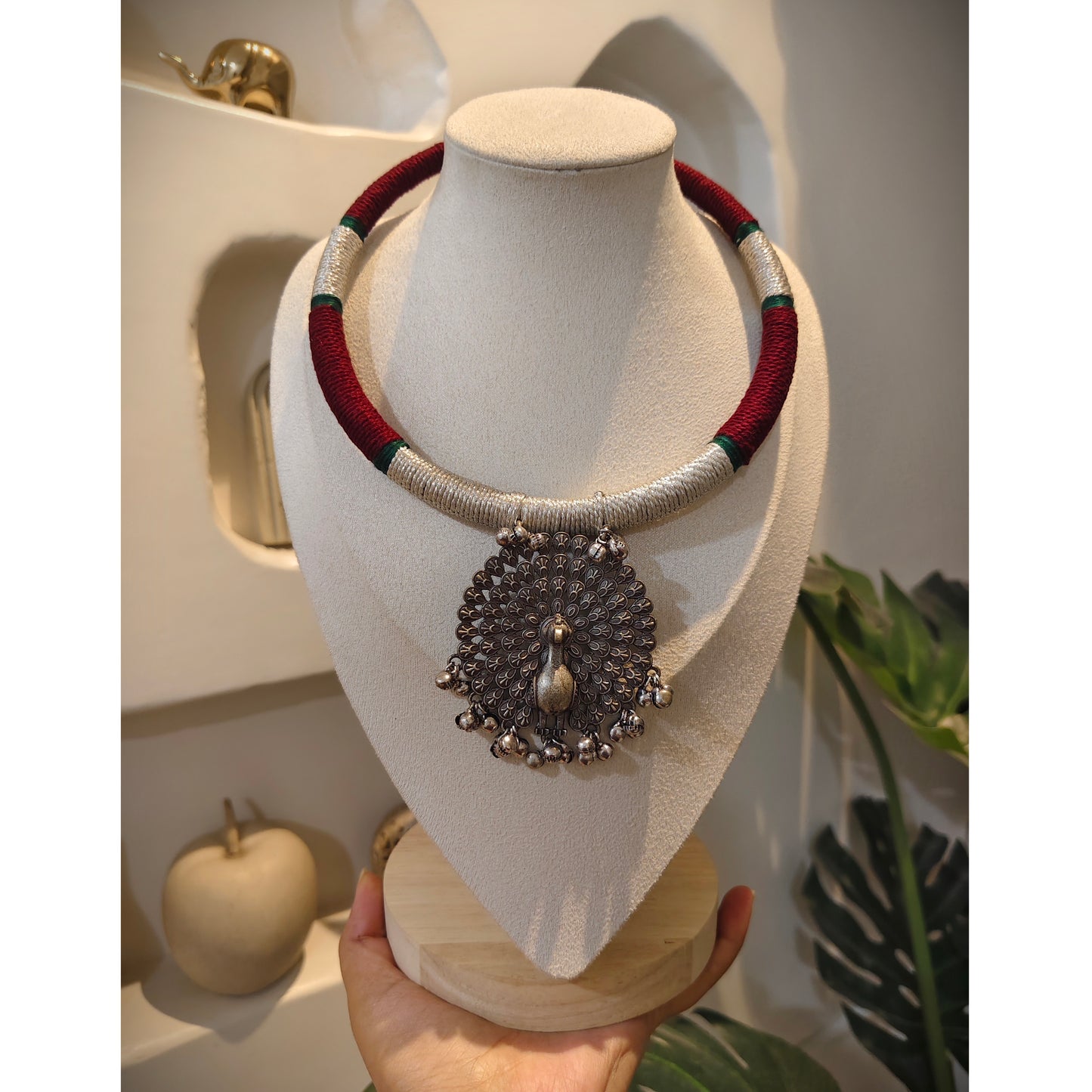 Beautiful Designer Peacock Hasli