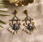 Beautiful Designer Dual Tone Stone Embedded Long Earrings