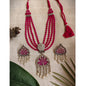 Beautiful Designer Jaal Pendant Beaded Necklace With Earrings