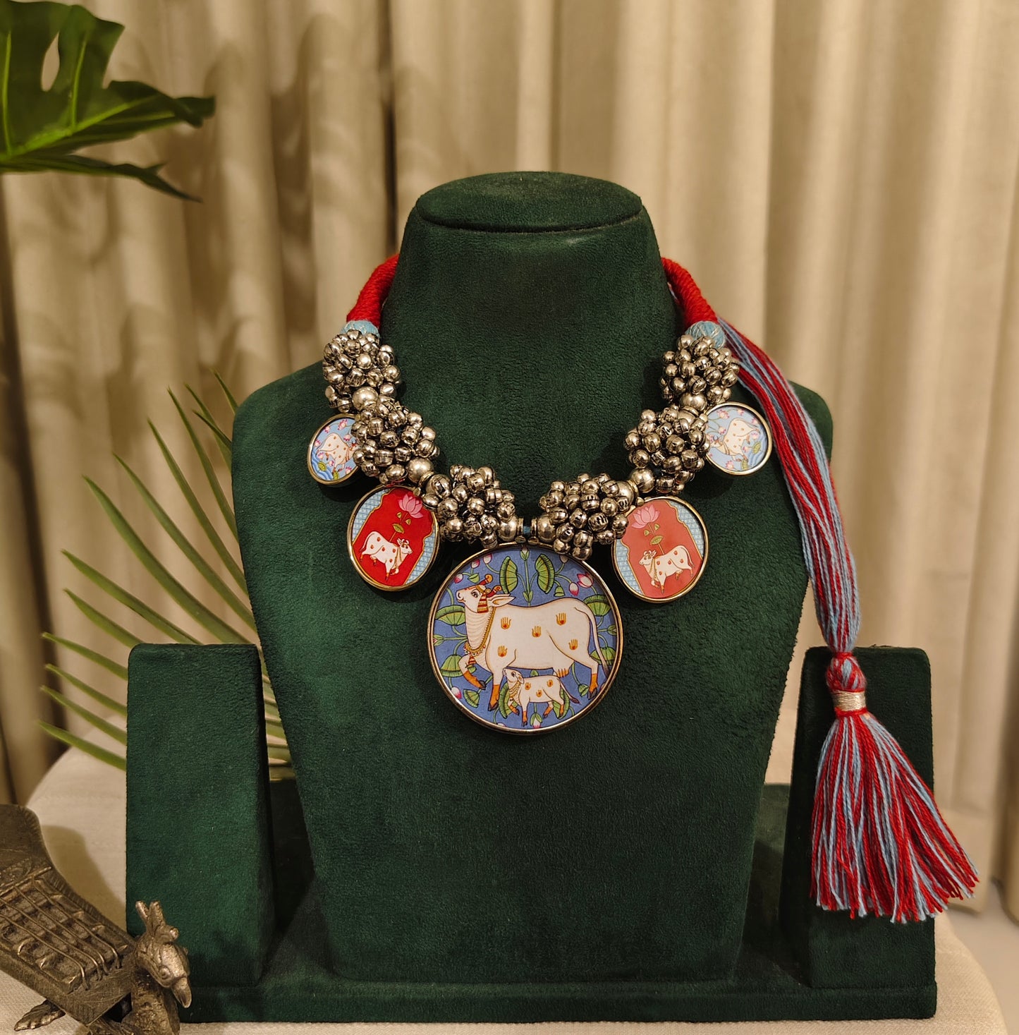 Beautiful Designer Painting With Ghungroo Ball & Handmade Dori Neckpiece