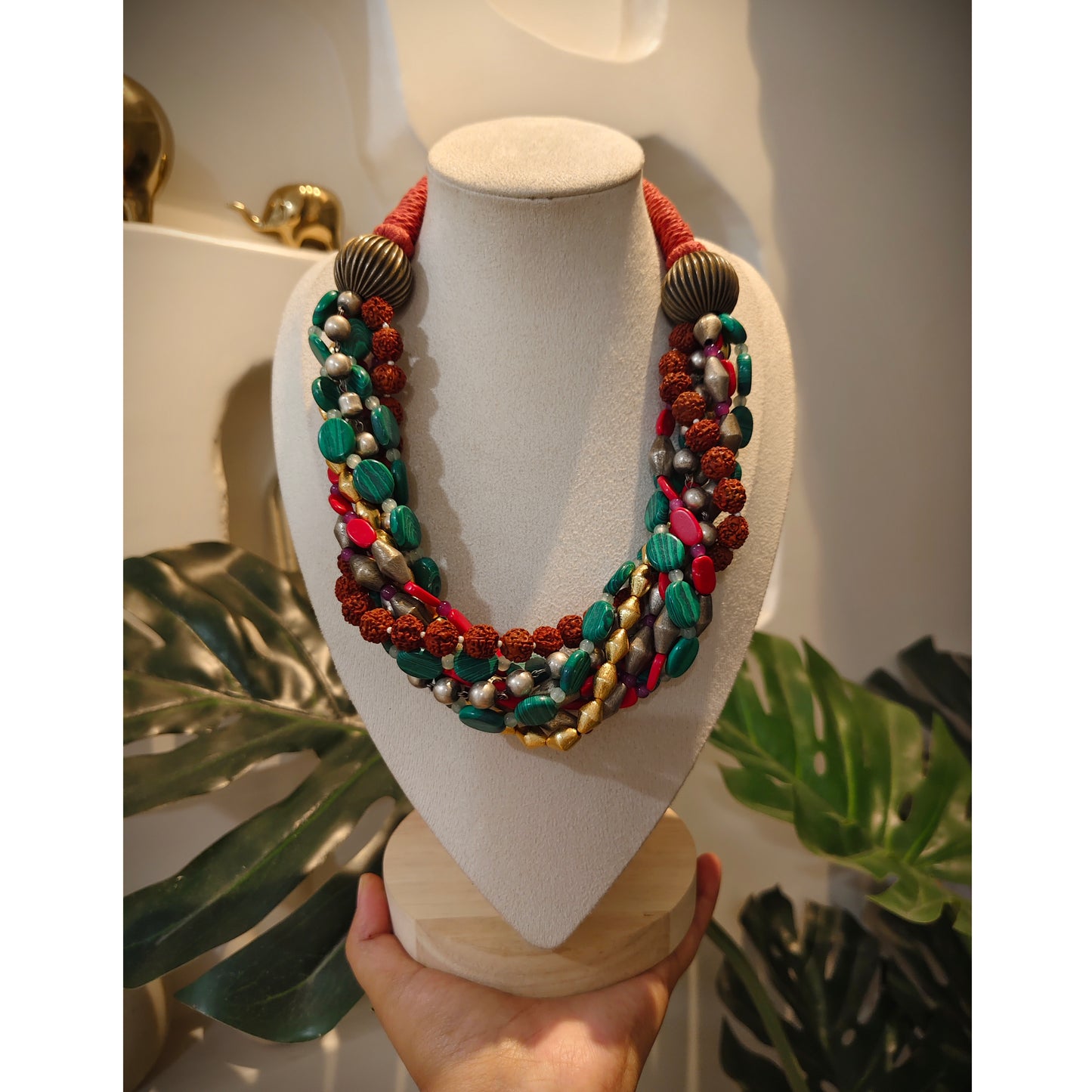 Beautiful Designer Mix Beads Twisted Necklace
