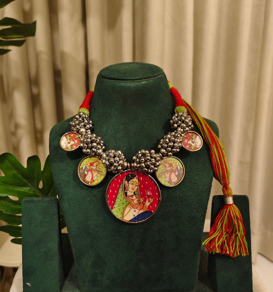 Beautiful Designer Ghungroo Ball Painting Mix Neckpiece