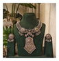 Beautiful Designer Stone Embedded Pendant Neckpiece With Earrings