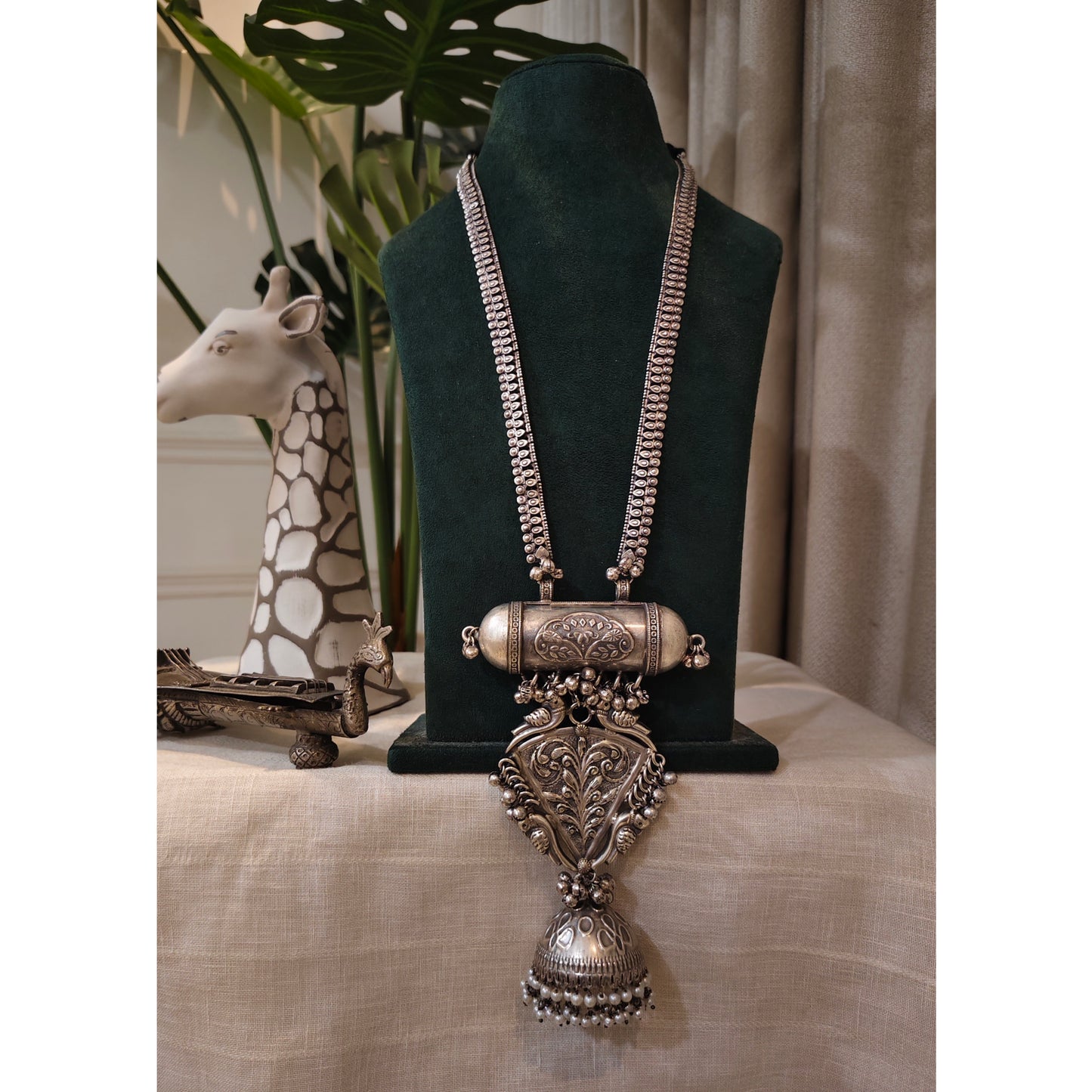 Beautiful Designer Brass Taabiz Pendant Long Necklace