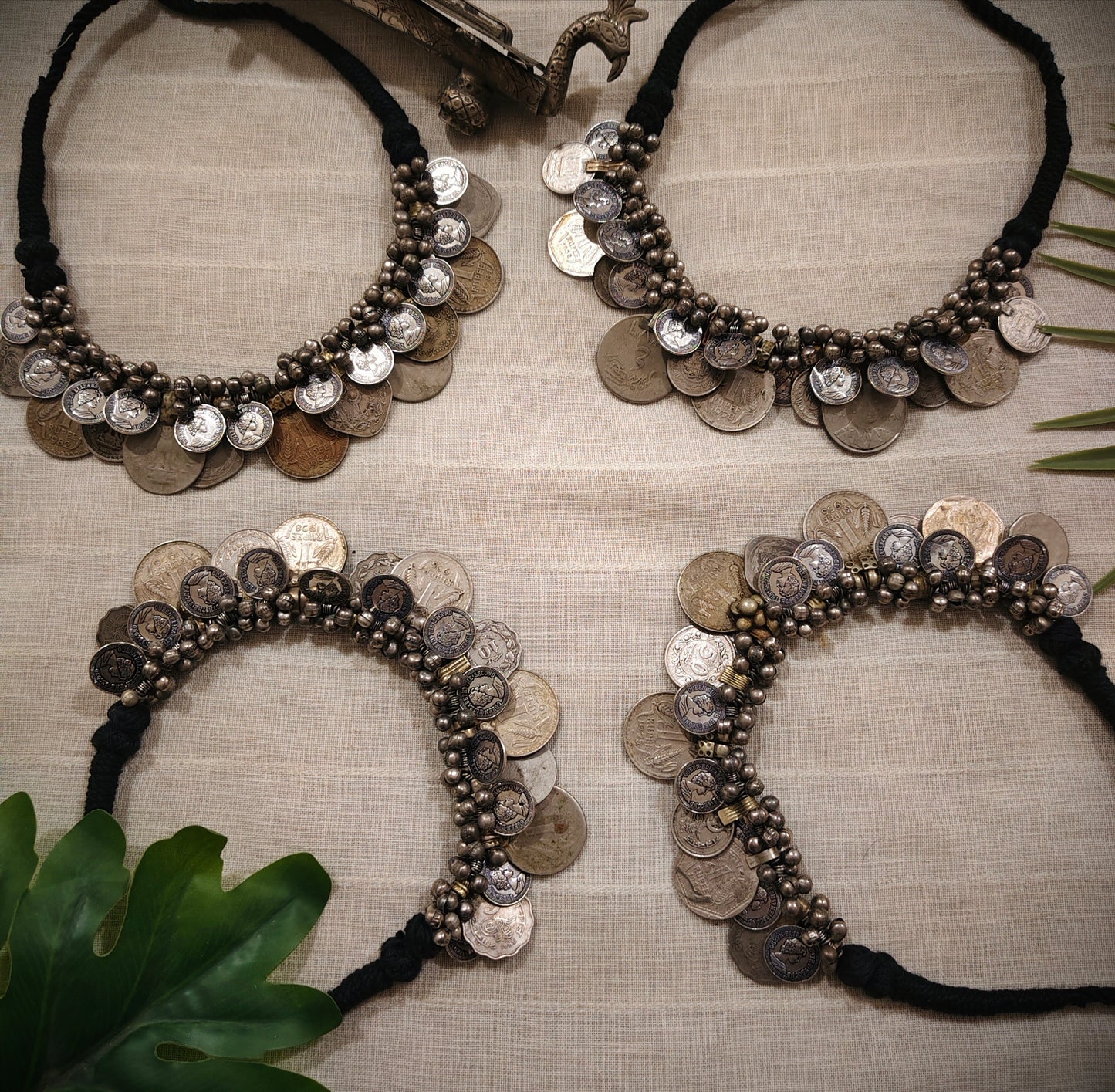 Beautiful Designer Afghani Coins, Paatri, Ghungroo Mix Neckpiece (Each pc)