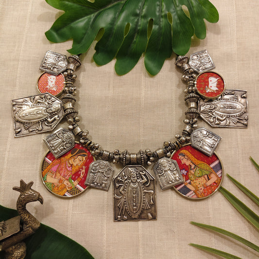 Beautiful Designer Painting Paatri Mix Neckpiece