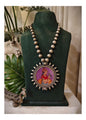 Beautiful Designer Painting Pendant With Ball Chain Mala Necklace