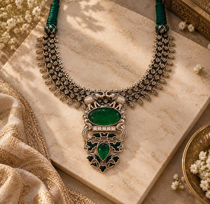 Beautiful Designer Stone Embedded Pendant Neckpiece (no earrings)