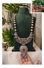 Beautiful Designer Fusion Chaand Pendant Long Ball Chain Necklace With Earrings
